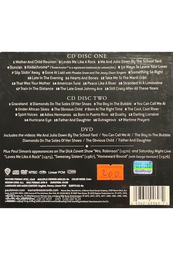 (PLAK DEĞİLDİR CD DİR) Cd Paul Simon The Essential Double Cd Dvd