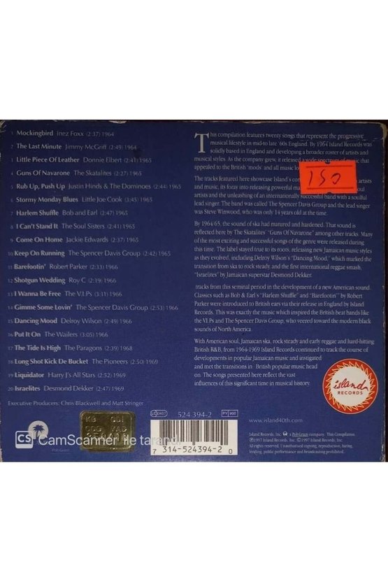 (PLAK DEĞİLDİR CD DİR) Cd Volume 1964-1969 Rhythm & Blues Beat Cd