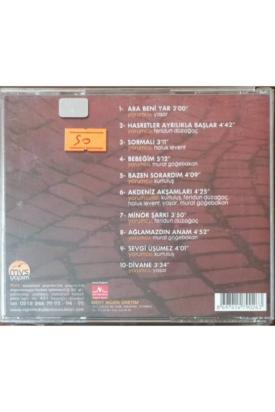 (PLAK DEĞİLDİR CD DİR) Cd Aynı Mahallenin Çocukları Cd