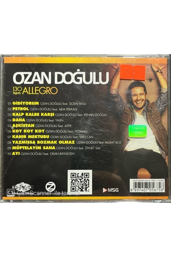 (PLAK DEĞİLDİR CD DİR) Cd Ozan Doğulu 130 Bpm Allegro Cd