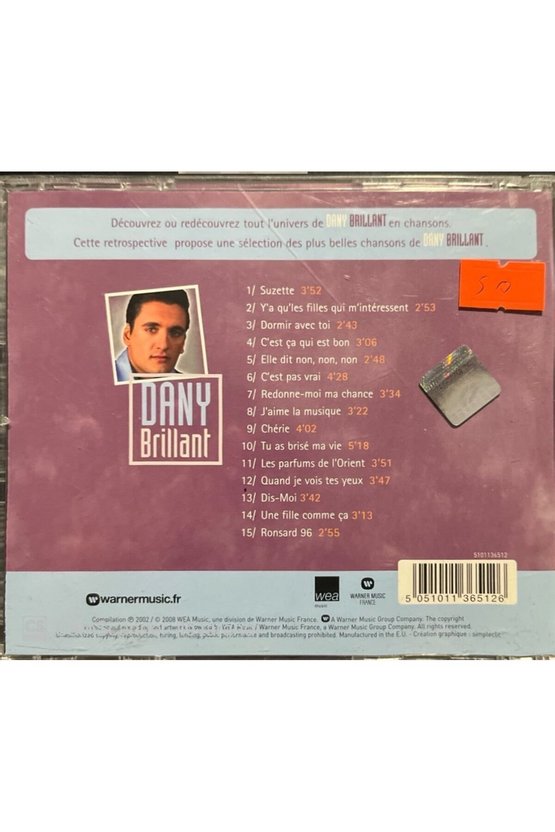 (PLAK DEĞİLDİR CD DİR) Cd Dany Brilliant Cd