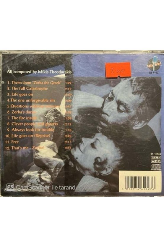 (PLAK DEĞİLDİR CD DİR) Cd Zorba The Greek Cd