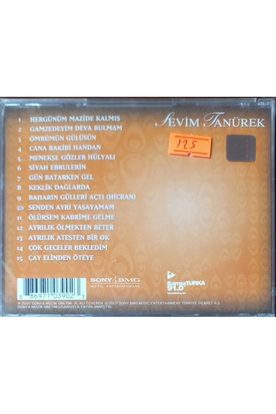 (PLAK DEĞİLDİR CD DİR) Cd Sevim Tantürk  Hicran  Açılmamış Jelatininde Cd