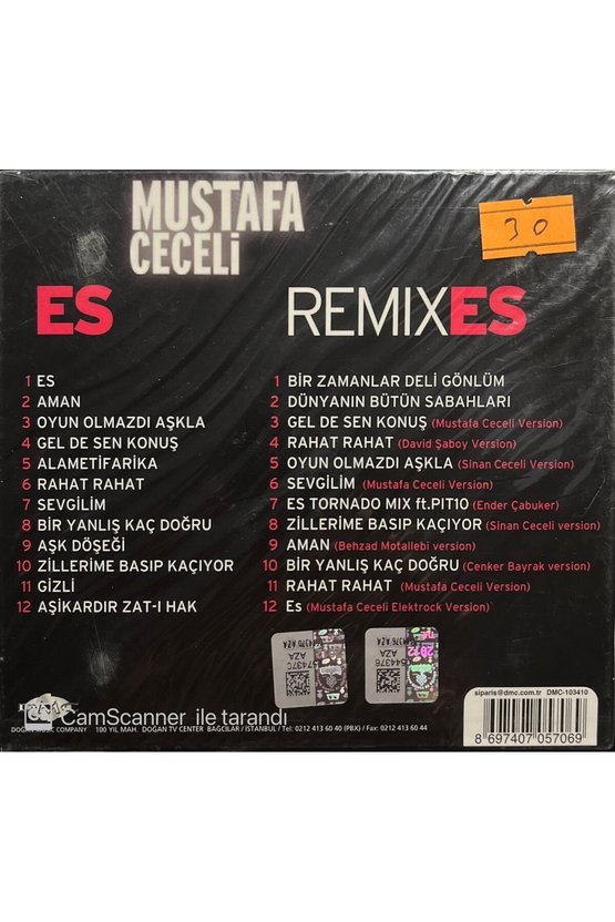 (PLAK DEĞİLDİR CD DİR) Cd Mustafa Ceceli Es Remixes Açılmamış Jelatininde Double Cd