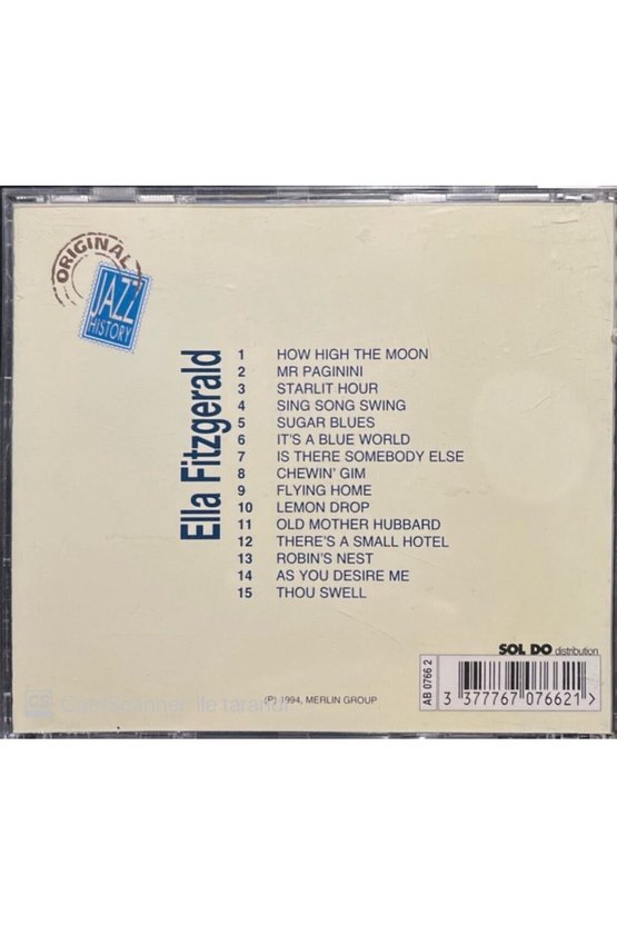 (PLAK DEĞİLDİR CD DİR) Cd Ella Fitzgerald Ella Fitzgerald Cd