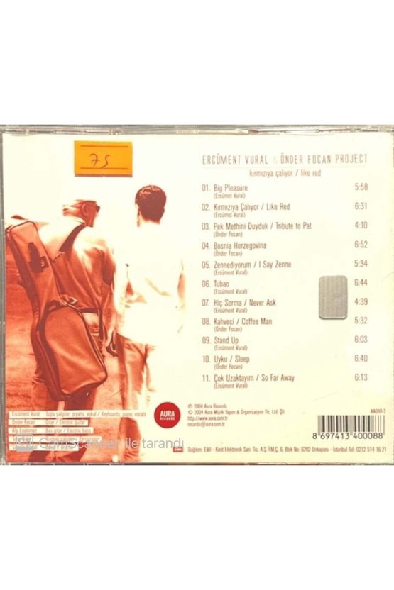 (PLAK DEĞİLDİR CD DİR) Cd Ercüment Vural & Önder Focan Project Kırmızıya Çalıyor Cd