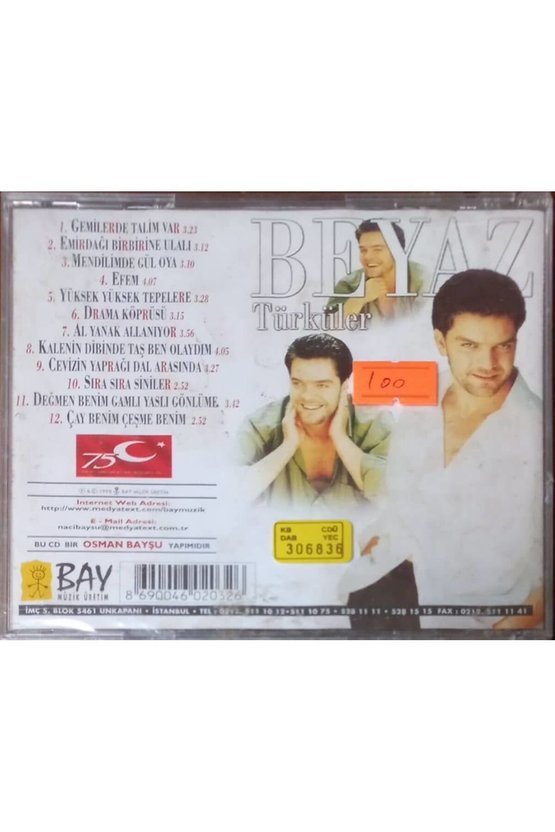(PLAK DEĞİLDİR CD DİR) Cd Beyaz Türküler Açılmamış Jelatininde Cd