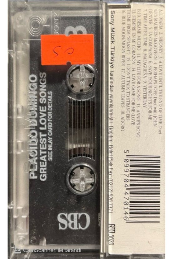 Placido Domingo Greatest Love Songs Kaset