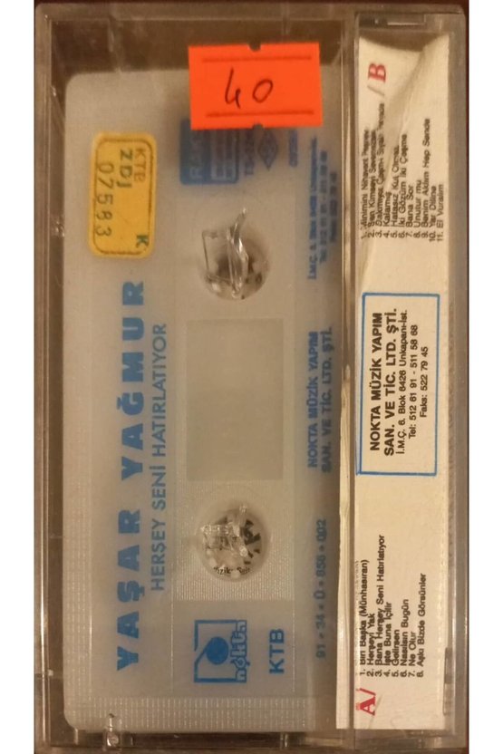 Yaşar Yağmur Herşey Seni Hatırlatıyor Kaset