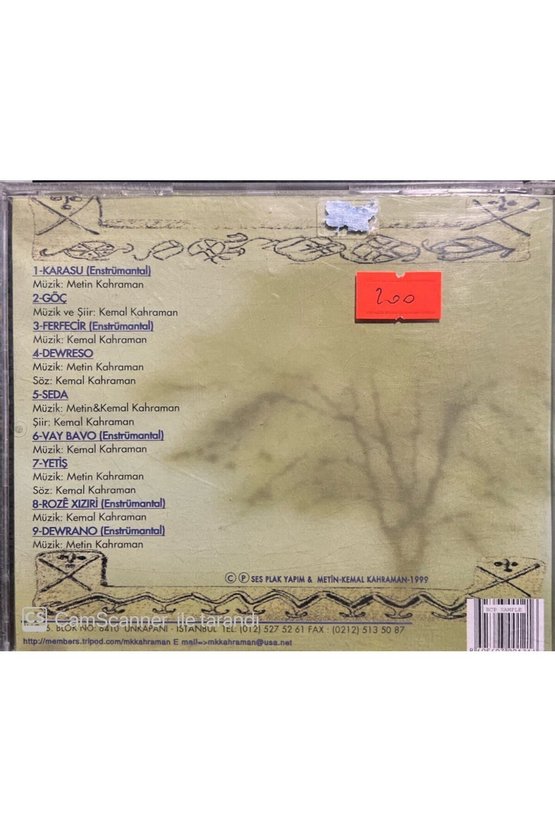 (PLAK DEĞİLDİR CD DİR) Cd Metin-kemal Karaman Ferfecir Cd
