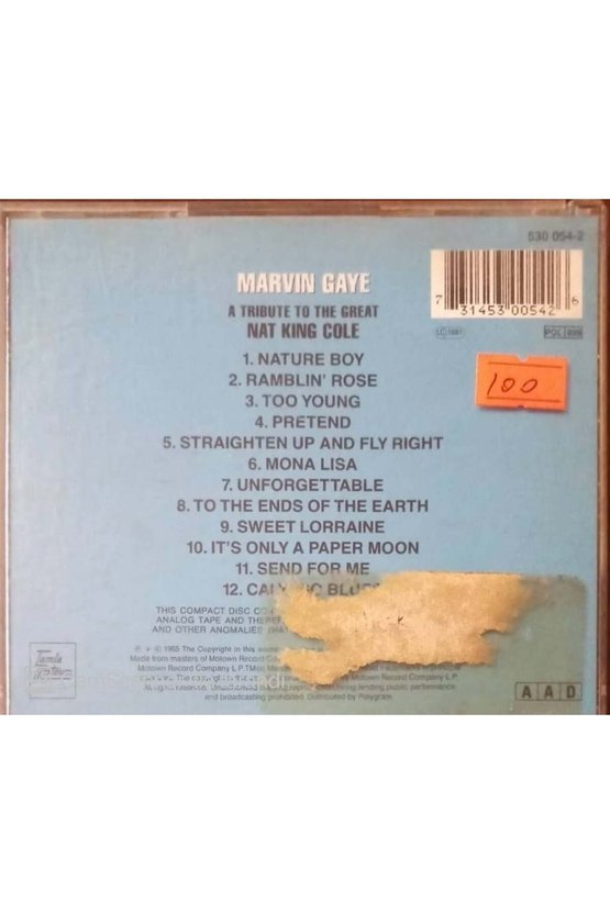 (PLAK DEĞİLDİR CD DİR) Cd Marvin Gaye A Triburte To The Great Nat King Cole Cd