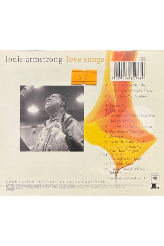 (PLAK DEĞİLDİR CD DİR) Cd Louis Armstron Love Songs Jazz Cd