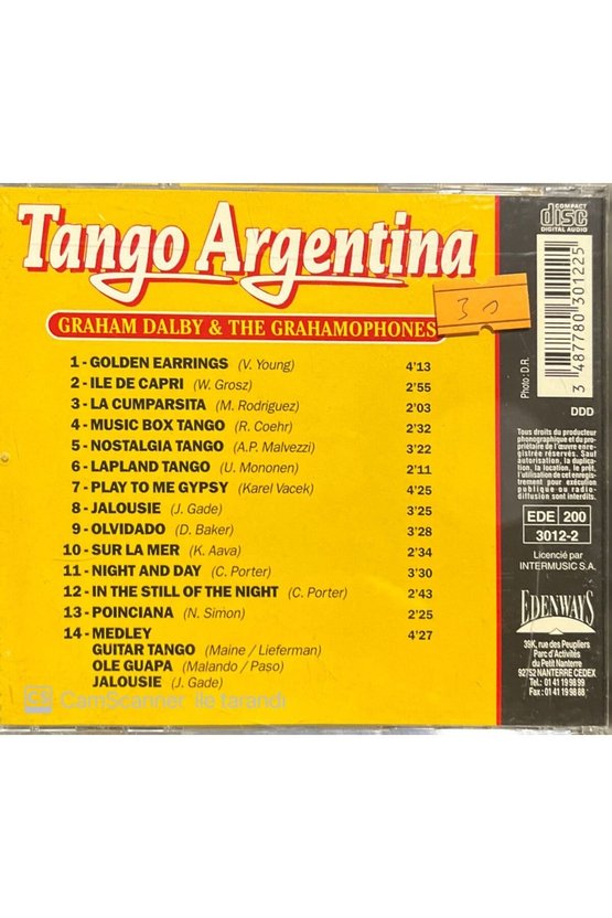 (PLAK DEĞİLDİR CD DİR) Cd Tango Argentina Cd
