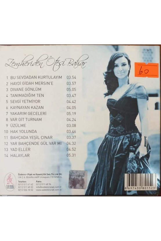 (PLAK DEĞİLDİR CD DİR) Cd Sevcan Orhon Zemheriden Ötesi Bak Cd