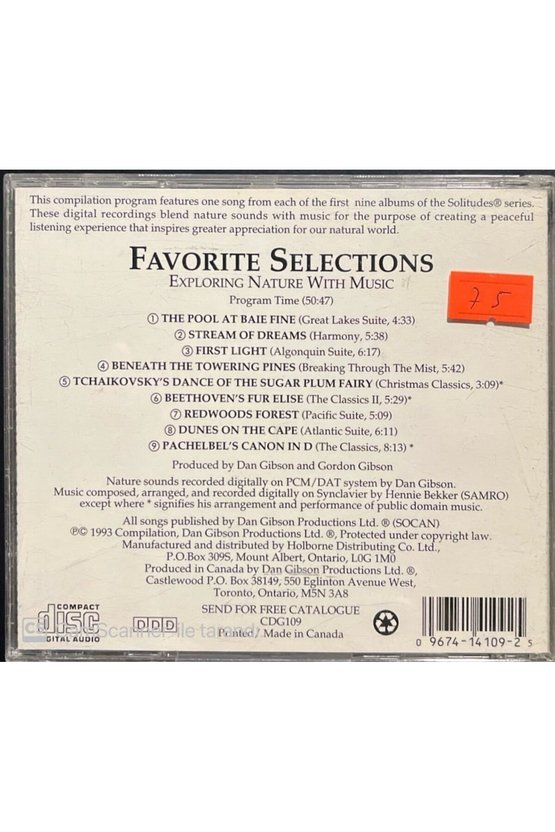 (PLAK DEĞİLDİR CD DİR) Cd Dan Gibsons Solitudes Cd