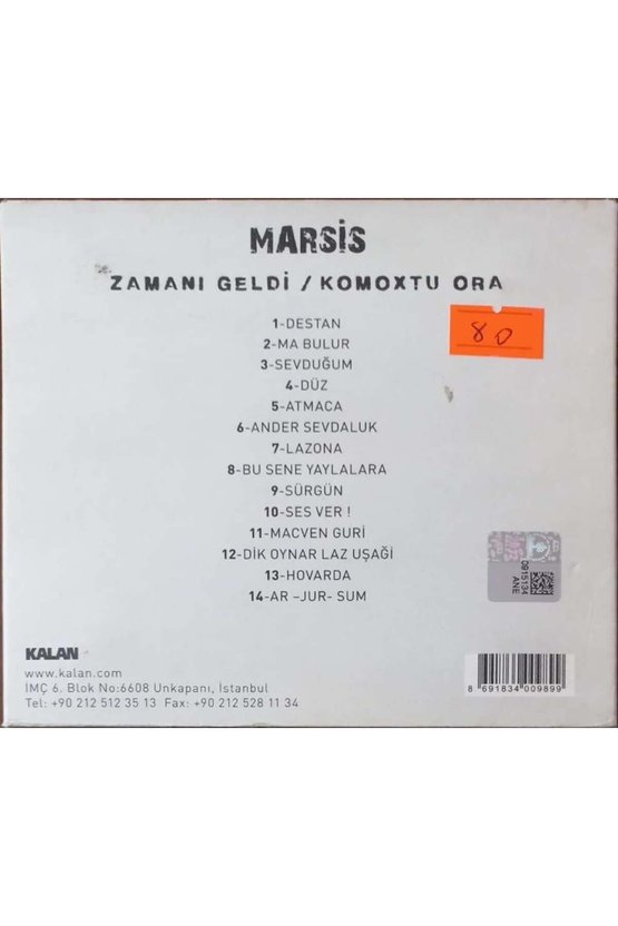 (PLAK DEĞİLDİR CD DİR) Cd Marsis Zamanı Geldi Cd