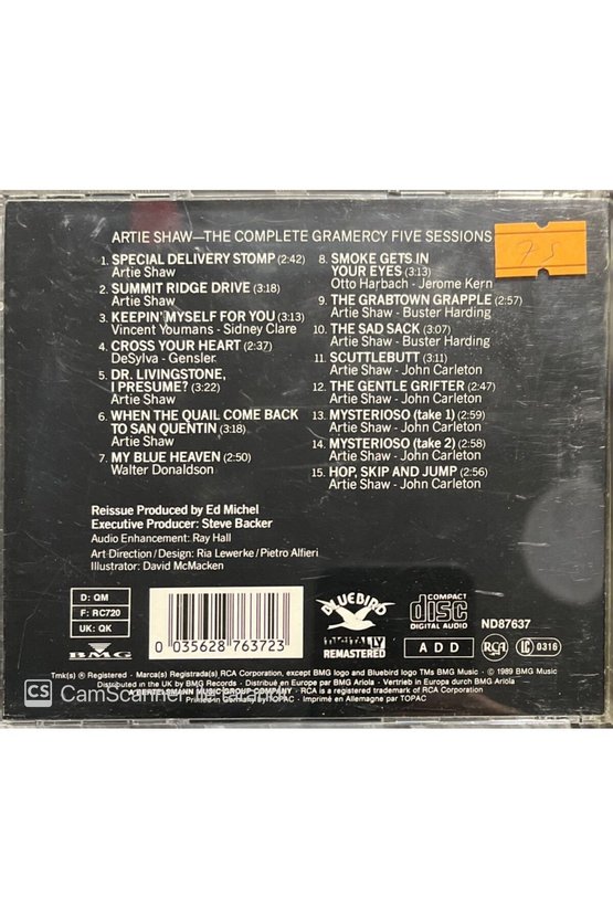 (PLAK DEĞİLDİR CD DİR) Cd Artie Shaw The Complete Gramercy Five Sessions Cd