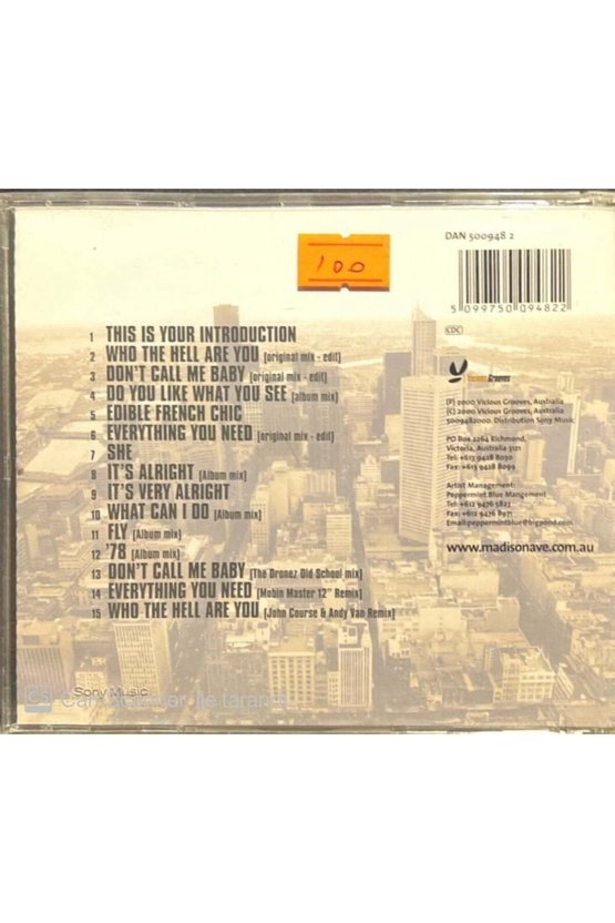 (PLAK DEĞİLDİR CD DİR) Cd Madison Avenue The Polyester Embassy Cd