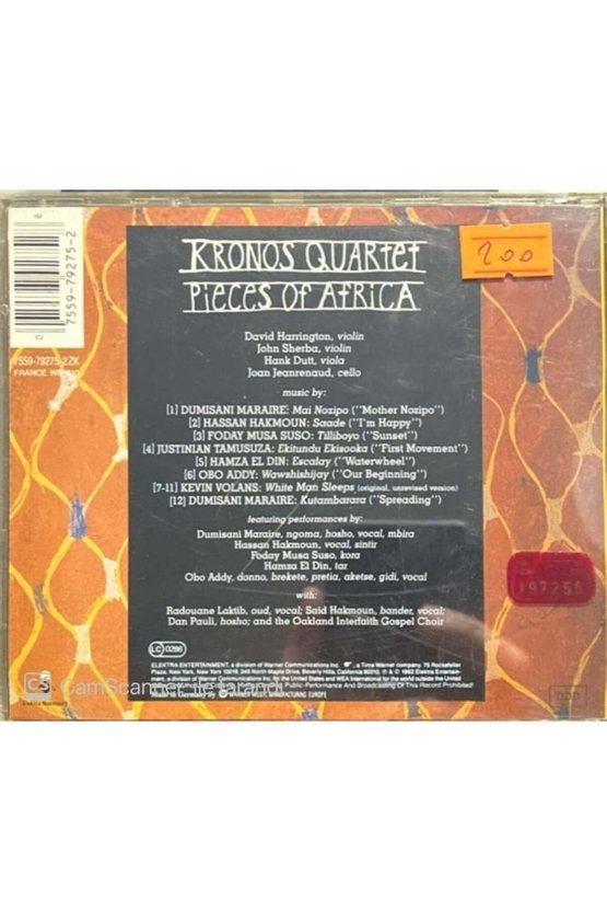 (PLAK DEĞİLDİR CD DİR) Cd Kronos Quartet Pieces Of Africa Cd