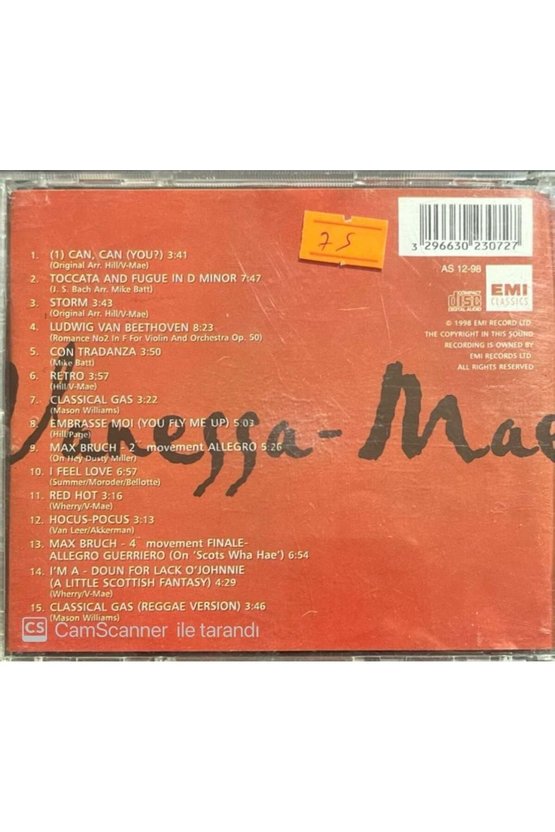 (PLAK DEĞİLDİR CD DİR) Cd Vanessa Mae Greatest Hits Cd