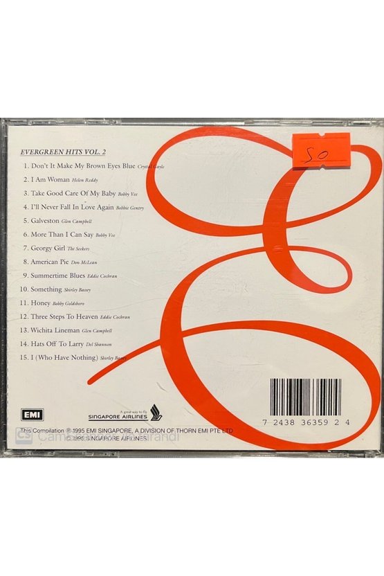 (PLAK DEĞİLDİR CD DİR) Cd Evergreen Hits Vol.2 Cd