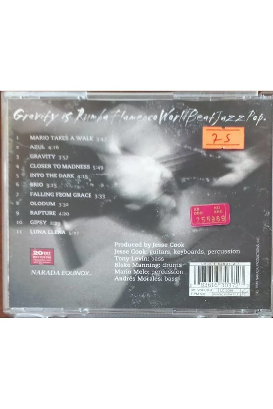 (PLAK DEĞİLDİR CD DİR) Cd Jesse Cook Gravity Cd