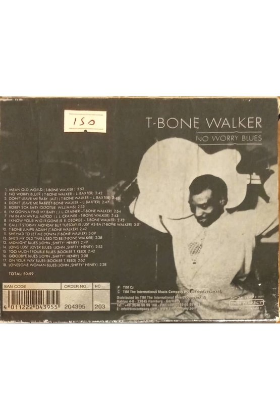 (PLAK DEĞİLDİR CD DİR) Cd T - Bone Walker No Worry Buues Cd