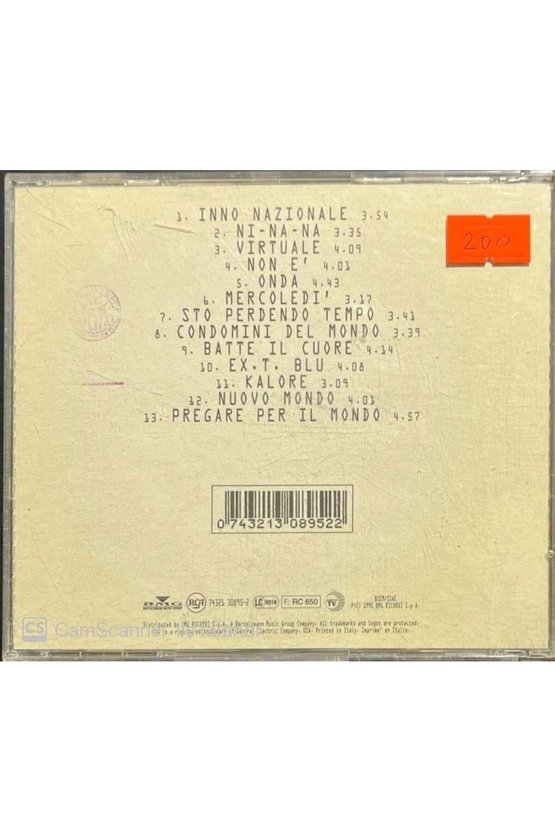 (PLAK DEĞİLDİR CD DİR) Cd Luca Carboni Mondo World Welt Monde Cd
