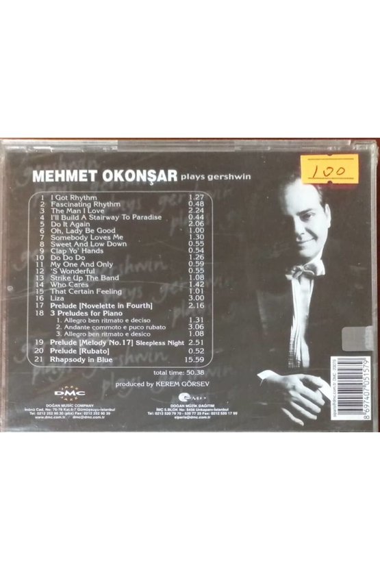 (PLAK DEĞİLDİR CD DİR) Cd Mehmet Okonşar Plays Gershwin Açılmamış Jelatininde Cd