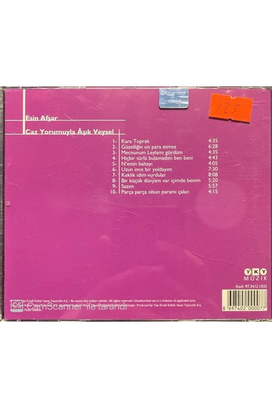 (PLAK DEĞİLDİR CD DİR) Cd Esin Afşar Caz Yorumuyla Aşık Veysel Cd