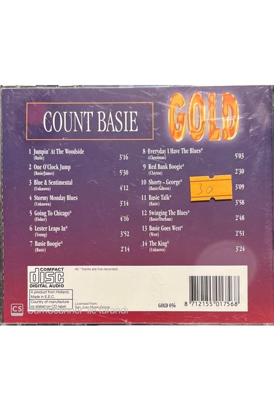 (PLAK DEĞİLDİR CD DİR) Cd Count Basie Gold Cd