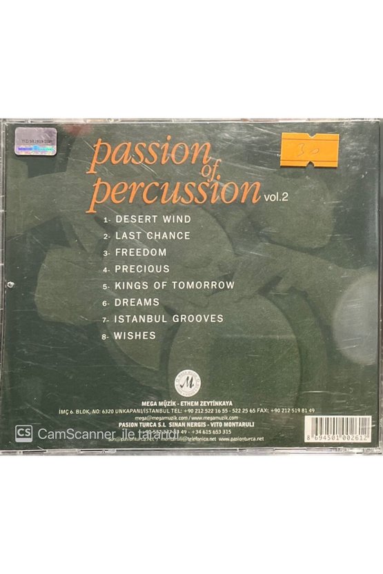 (PLAK DEĞİLDİR CD DİR) Cd Passion Of Percussion Vol.2 Cd