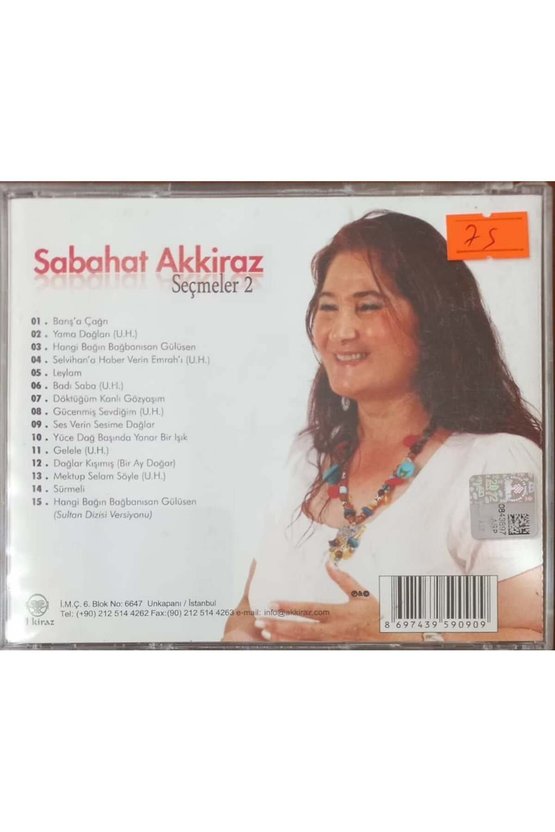 (PLAK DEĞİLDİR CD DİR) Cd Sabahat Akkiraz Seçmeler 2 Cd