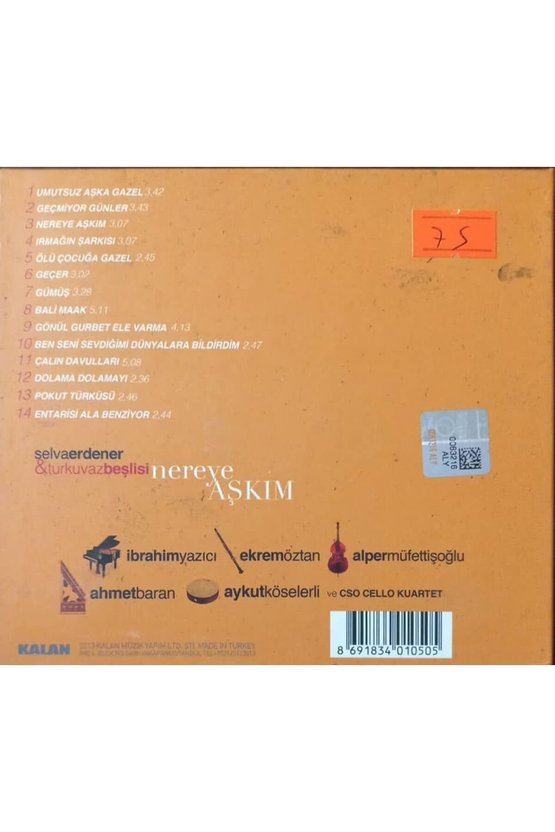 (PLAK DEĞİLDİR CD DİR) Cd Selva Erdener Nereye Aşkım Cd