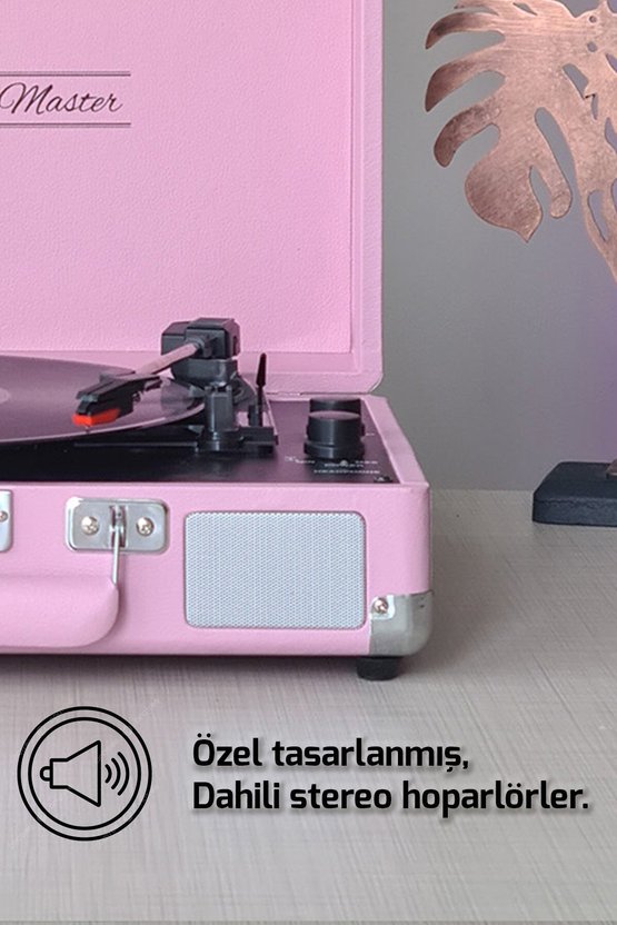 Record Master St14012 Pembe Retro Pikap Bluetooth Ve Şarj Özellikli Retro Pikap