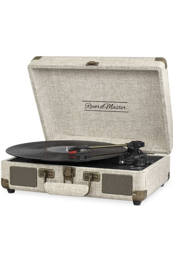 *  Record Master St14012 Özel Kumaş Kaplama Retro Pikap 33, 45, 78 Devir