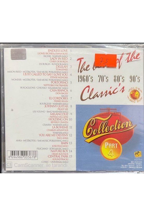 The Best Of The 1960s 70s 80s 90s Classics Part 4 Açılmamış Jelatininde CD