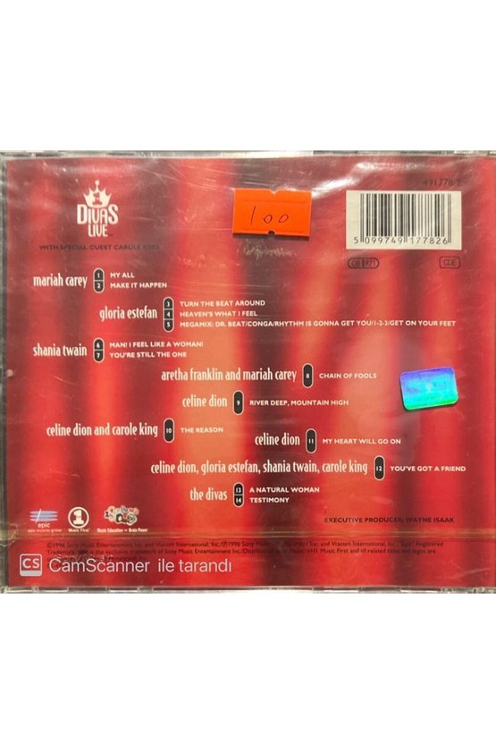 (PLAK DEĞİLDİR CD DİR) Divas Live Açılmamış Jelatininde Cd
