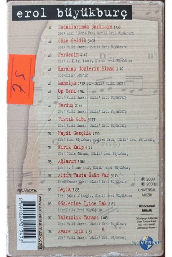 Erol Büyükburç Bir Ömrün İmzası Yar Açılmamış Jelatininde Kaset