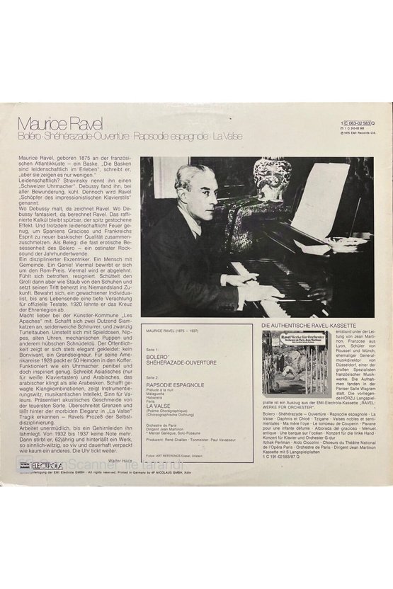 Maurice Ravel Bolero LP Klasik Plak