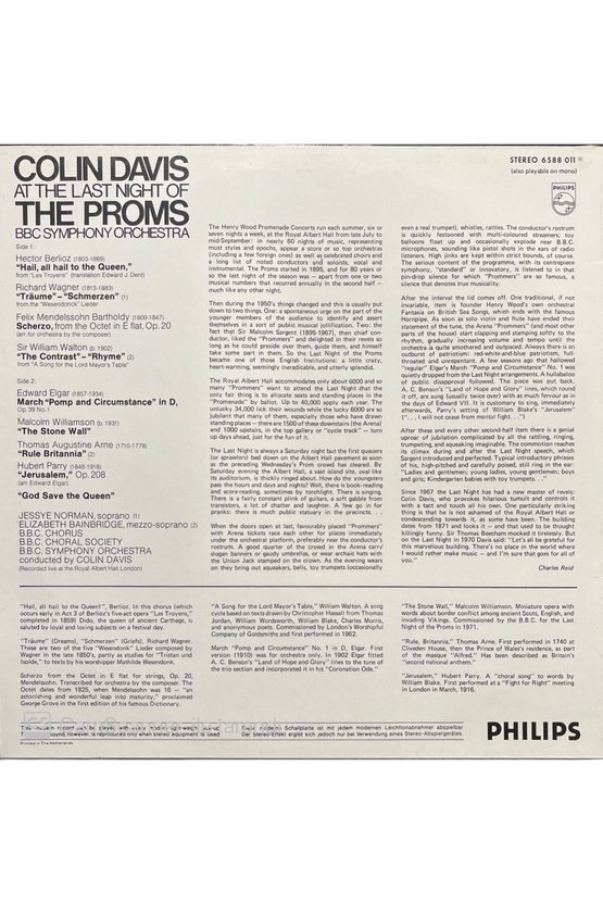 Colin Davis At The Last Night Of The Proms LP Klasik Plak
