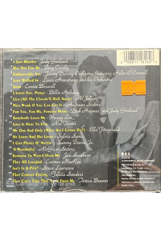 (PLAK DEĞİLDİR CD DİR) George Geshwin The Great Gershwin Decca Songbook Classic Cd