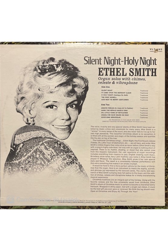 Ethel Smith Silent Night-Holy Night LP Klasik Plak