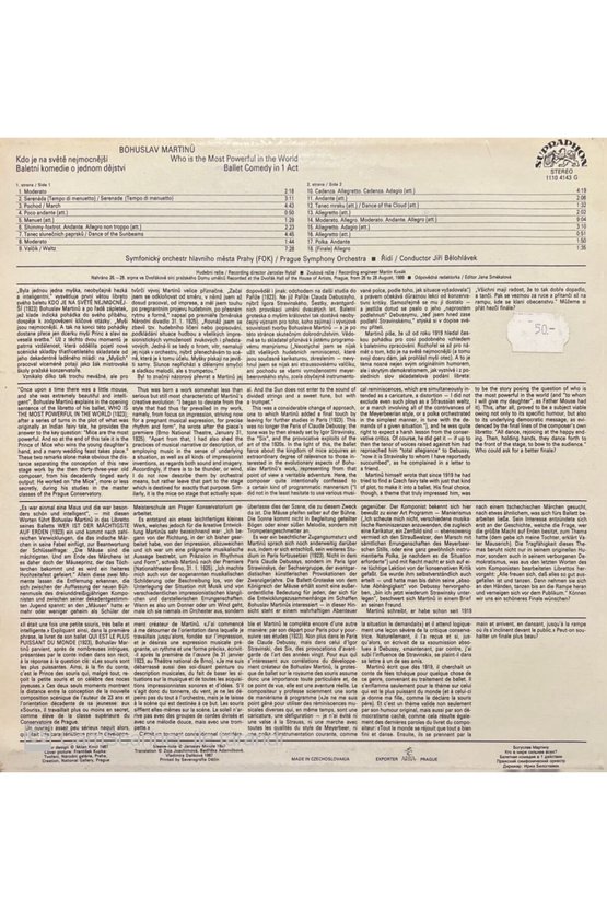 Martinu Kdo Je Na Svete Nejmocnejsi LP Plak