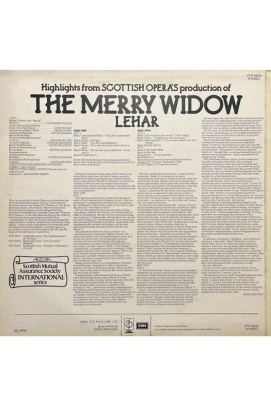 The Merry Widow Lehar LP Plak