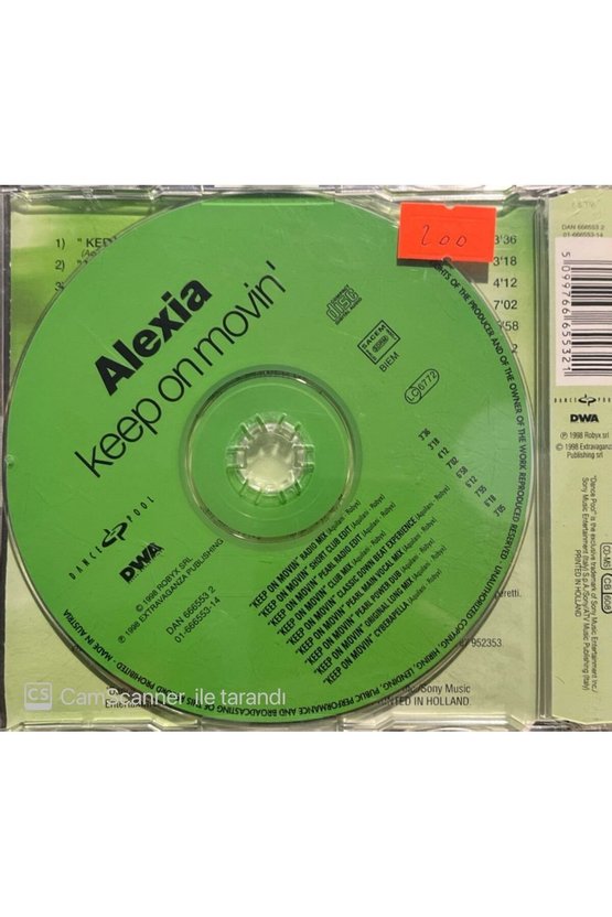(PLAK DEĞİLDİR CD DİR) Alexia Keep On Movin Maxi Single Cd