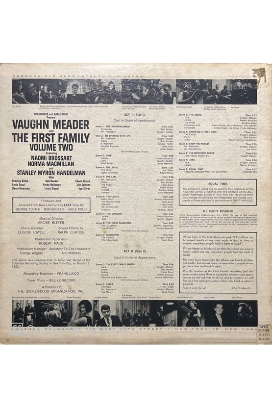 The First Family Volume Two Comedy LP Plak