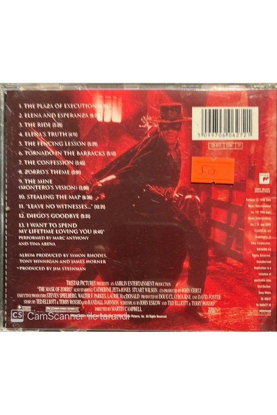 (PLAK DEĞİLDİR CD DİR) The Mask Of Zorro Soundtrack Cd