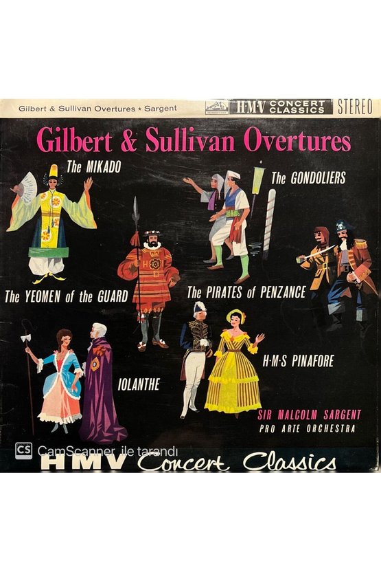 Gilbert & Sullivan Overtures LP Klasik Plak