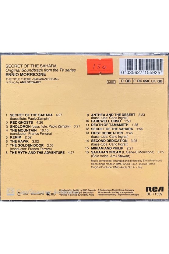 (PLAK DEĞİLDİR CD DİR) Secret Of The Sahara Soundtrack Cd